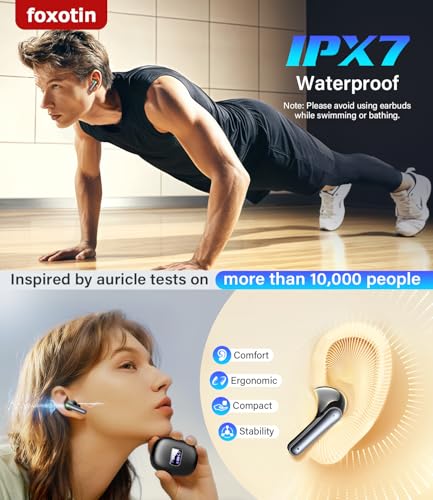 Ear Buds Wireless Earbuds - Bluetooth 5.3 Headphones (48H Playback) Built in Mic with LED Display Charging Case, IP7 Water...