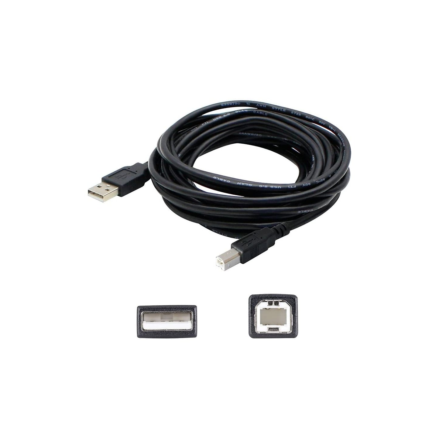 Add-On Computer 4.57M (15.00) Usb 2.0 (A) Male To Usb 2.0 (B) Male Black Cable (Usbextab15)