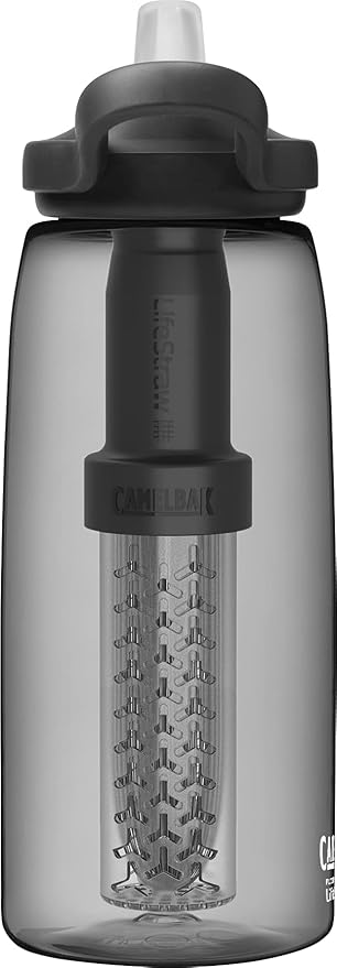CamelBak eddy+ Water Filter Water Bottle by LifeStraw Integrated 2-Stage Filter Straw - For Hiking, Backpacking, Travel, and Emergency Preparedness