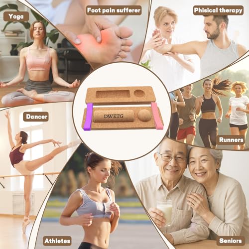 Cork Yoga Balance Board with Blocks and Resistance Bands, Non-Slip Yoga Balance Trainer for Pilates, Fitness, Stability, C...