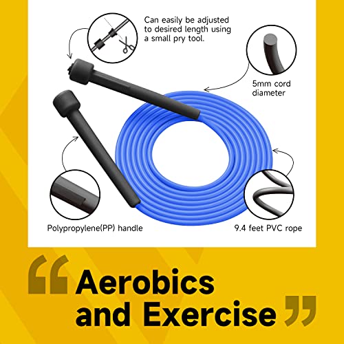 AIO EYEUY 10 Pack Adjustable Jump Rope for Fitness and Exercise-PVC Skipping Rope for Men,Women and Kids-Tangle-Free for K...