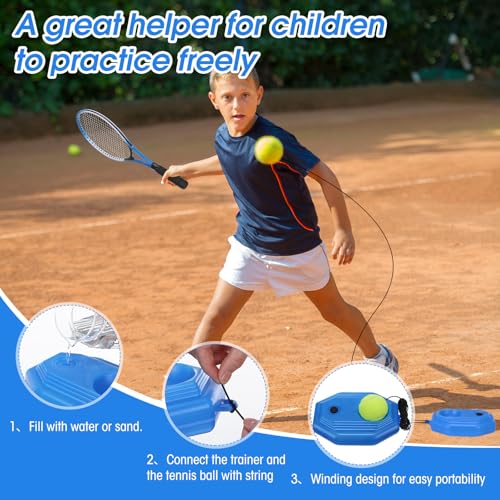 Motionchic 2 Pack Tennis Rackets for Kids 21" Tennis Racquet Set with Tennis Trainer Rebound Balls Tennis Training Equipme...