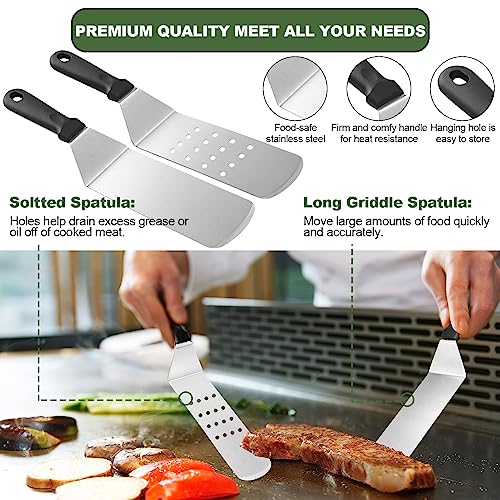 35PCS Griddle Accessories Kit, Flat Top Grill Accessories Set for Blackstone and Camp Chef, Grill Spatula Set with Enlarge...
