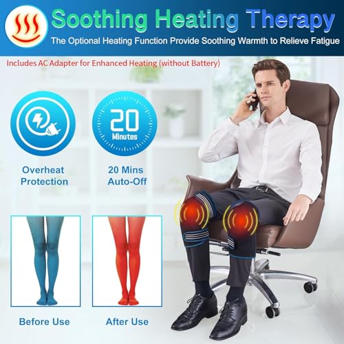 comrelax Knee Massager with Heat & Vibration, Heating Pad for Knee Pain Relief, Heating Pad for Leg Pain, Leg Massager, 3 ...