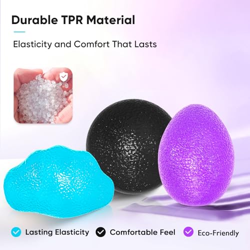 FitBeast Stress Balls for Adults, Hand Exercise Balls 6 Pack, Stress Relief & Grip Strength Trainer, Squishy Balls & Squee...