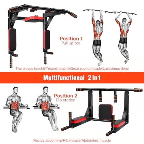 Multifunctional Wall-Mounted Pull-Up Bar – Indoor Horizontal Bar for Home Gym, Chin-Up, Punching Bag, and Exercise Equipme...