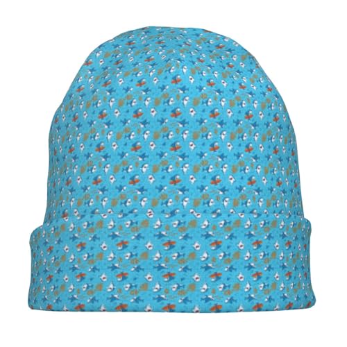 sackhg Undersea Whale Print Winter Beanie Hat Men Women Soft Lightweight Thermal Cap for Outdoor Skiing Wear Black