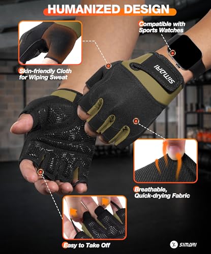 SIMARI Breathable Workout Gloves for Men & Women, Weight Lifting Gloves with Padded, Grip, Full Palm Protection, Gift for ...