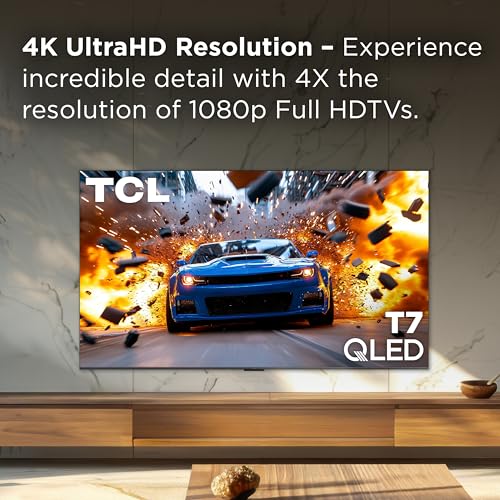TCL 65 Inch Class T7 Series | 4K QLED HDR | 65T7, 2025 Model | 120HZ-144HZ High Brightness Smart Google TV Dolby Atmos Aud...