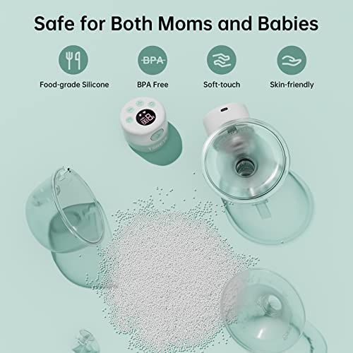 TSRETE Double Wearable Breast Pump, Electric Hands-Free Breast Pumps with 2 Modes, 9 Levels, LCD Display, Memory Function ...