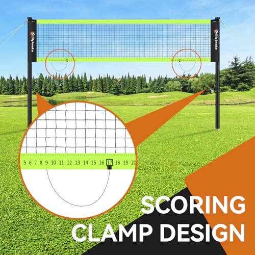 12ft Badminton Net Set for Backyard Beach with Durable Anti-Sagging Net, Heavy Duty Poles, 2 Aluminum Badminton Rackets, 3...