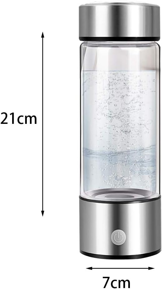 EKDJKK Portable Hydrogen Water Generator Bottle with PEM and SPE Technology, Up to 1300 PPB, Hydrogen Water Bottle, Hydrogen Water Ionizer Machine Ionizer Health Cup for Home Travel (Black)