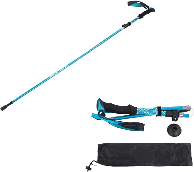Topyond Outdoor Hiking Poles, Telescopic Collapsible Aluminium Alloy Walking Stick, Multifunctional Unisex Hiking Equipmen...