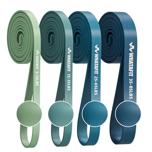 WHATAFIT Resistance Bands,Pull Up Assist Bands Set with Handles, Exercise & Workout Bands with Door Anchor for Men & Women...