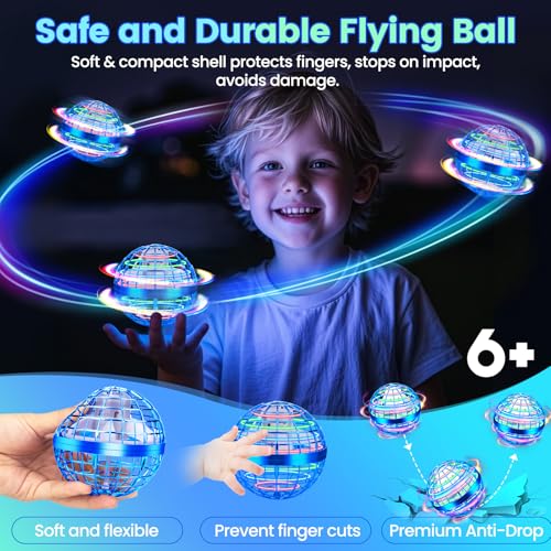 NWLAEWR Flying Orb Ball Toy, 2026 Upgrade Hand Controlled Hover Ball with LED Lights, 360° Rotating Boomerang Globe Cool M...