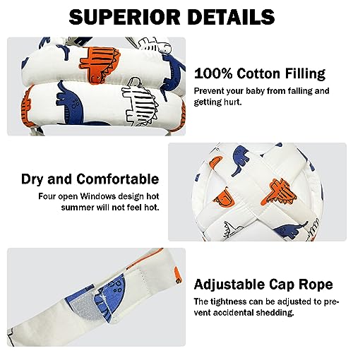 Baby Head Protector for Crawling Walking, Baby Helmet Adjustable No Bumps and Soft Cushion, Infant Safety Cap for Kid Lear...