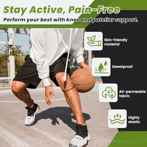 Aolabela 2PCS Patellar Tendon Knee Strap Knee Band for Knee Pain Relief Patella Band for Basketball Running Sports Breatha...