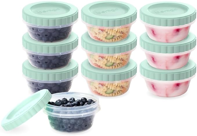 Bentgo Prep - 20 Piece 8 fl oz Leak-Proof Deli Containers with Lids, Food Storage for Meal Prep, Twist-Top, Reusable, PFAS & BPA-Free, Stackable, Microwave, Freezer, & Dishwasher Safe (Honeydew)