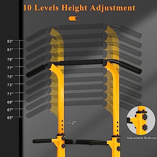 DlandHome Power Tower Pull Up Dip Station Multi-Function Fitness Equipment for Strength Training Adjustable Height Dip Sta...