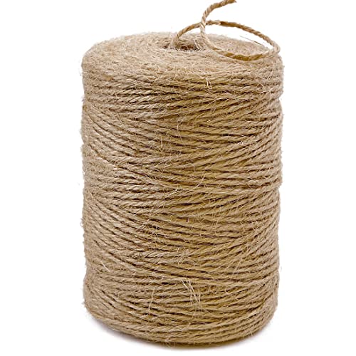 PerkHomy Natural Jute Twine 600 Feet Long Twine String for Crafts Gift Wrapping Packing Gardening Crochet Knitting Macrame...