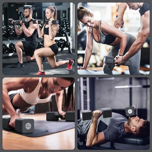 Adjustable Dumbbells Hand Weights Set: Sportneer 5 in 1 Weight Adjustment 10 LB Dumbbells Set of 2 Free Weights Fast Adjus...