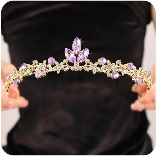 Rannyrena Gold Wedding Crystal Tiaras and Crowns for Women Rhinestone Bridal Queen Crown Princess Headpiece Hair Accessori...