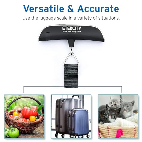 Etekcity Luggage Scale, Travel Essentials, Digital Suitcase Weight Scales for Travel Accessories, Hanging Baggage Scale wi...