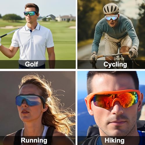 Smart Glasses for Men & Women, Bluetooth 5.3 Sports Sunglasses with Hands-Free Calls, Open-Ear Speaker, Polarized UV400, I...