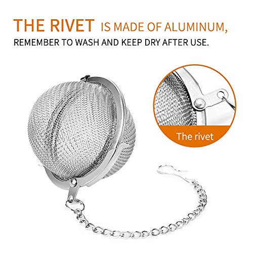 Fu Store 2pcs Stainless Steel Mesh Tea Ball 2.1 Inch Tea Strainers Teas Infuser Strainer Filters for Teas