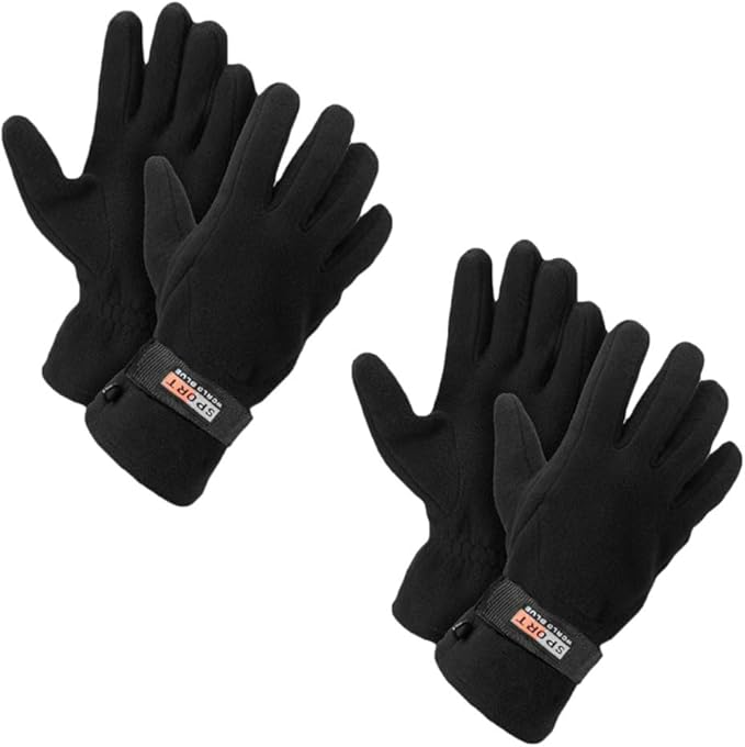 Men's Fleece Lined Adjustable Soft & Warm Thick Winter Gloves