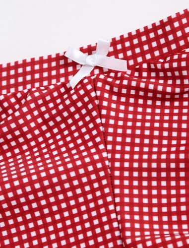 ZAFUL Women's Swim Shorts High Waisted Bow Gingham Floral Print Boyshorts Bathing Suit Swimsuit Bottoms Board Shorts