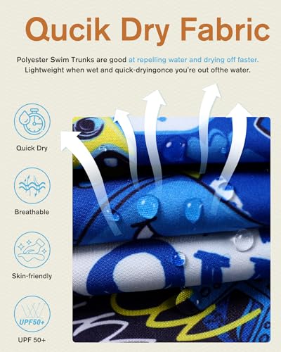 Latnnut Boys Swim Trunks with Compression Liner Quick Dry Beach Shorts Big Kids Bathing Suit Board Shorts Swimwear 5-16Y