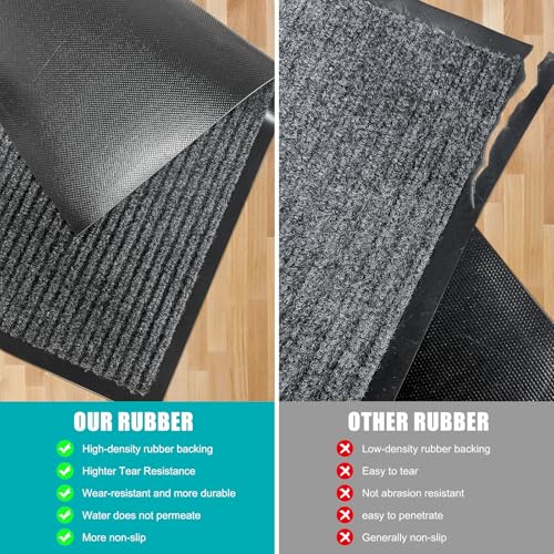 Azadx 2'x4' Indoor Outdoor Door Mat Heavy Duty Front Door Mat Ultra Absorbent Muddy Dirt Resist Welcome Door Mats Non-Slip...
