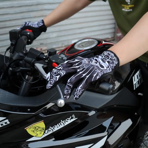 EXCEREY Skull Ghost Touchscreen Compatible Riding MTB Bike Gloves for Running Climbing Riding Biking Outdoor Sports, Gift ...