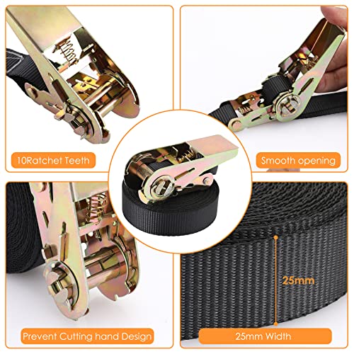 LIFERUN 10 Pack 1" x 20' Ratchet Straps Heavy Duty, 1760lbs Break Strength Endless Ratchet Strap, NO Hook, Tie Down Straps...