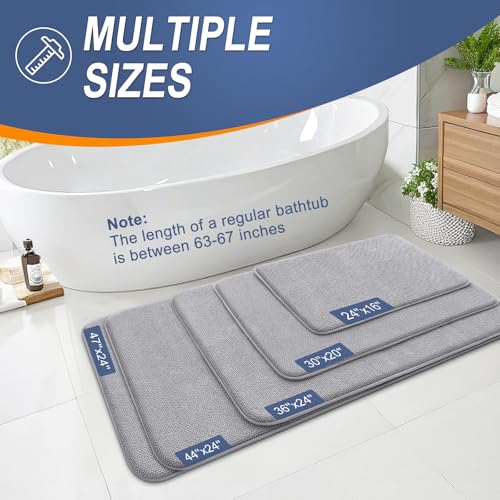 OLANLY Thick Memory Foam Bath Mat Rug 30x20, Extra Soft Absorbent Bathroom Rugs, Quick Dry Bath Mats, Non-Slip, Machine Wa...