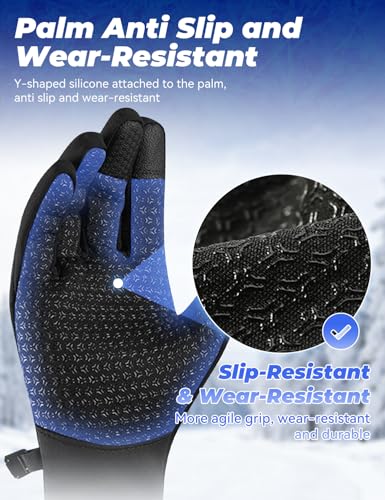 Boolex Winter Gloves, Sport Gloves with Touchscreen Fingers, Waterproof, Windproof, Anti-Slip for Women & Men