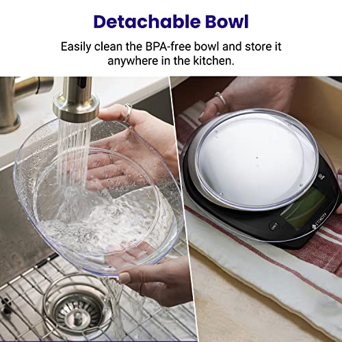 Etekcity 0.1g Food Scale, Bowl, Digital Grams and Ounces for Weight Loss, Dieting, Baking, Cooking, and Meal Prep, 11lb/5k...