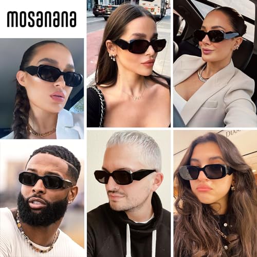 mosanana Trendy Rectangle Sunglasses for Women Men-Goulding