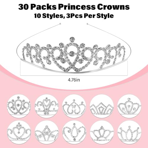 TOBATOBA 30Pcs Tiaras for Women Sparkling Rhinestone Tiaras Bulk Set Headband Princess Crowns for Women for Birthday Party...