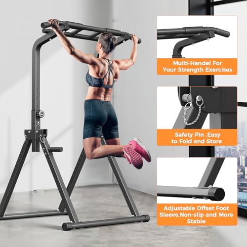 ZENOVA Pull Up Bar Dip Station Multi-Function Strength Training Equipment for Men Women Muscle Building 330/400 LBS Weight...