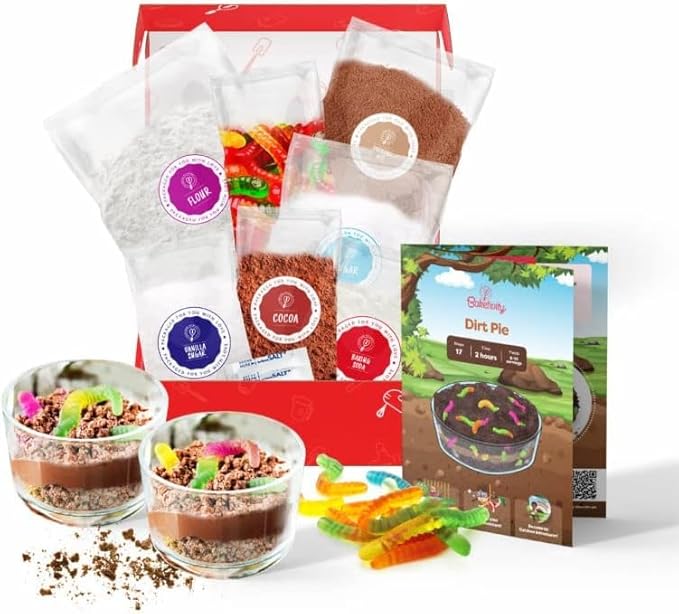 Baketivity Dirt Pie & Cake Pop Baking Kit Bundle – Kids Baking Set with Pre-Measured Kosher Ingredients, Illustrated Instructions & Video Guide – Fun Cooking Activity for Ages 6-12+