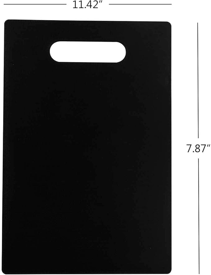 6 Packs Plastic Cutting Board Mats for Kitchen, Chopping Board Set, Black