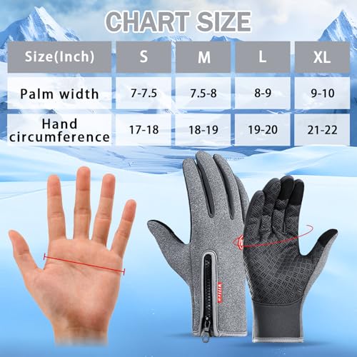 1 Pair Winter Gloves for Men/Women, Non Slip Thermal Lining, Touch Screen Warm Gloves for Snow Ski Cycling Driving Biking