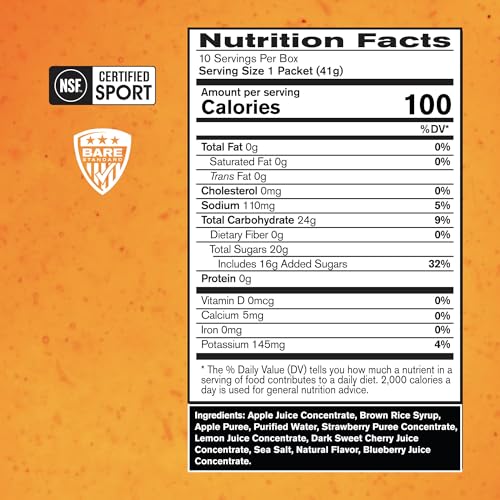 BARE PERFORMANCE NUTRITION, BPN Go Gel Endurance, 24g of Carbohydrates & 100 Calories per Pack, Vegan + Gluten Free Runnin...