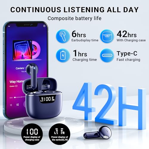 Godyse Wireless Earbuds Bluetooth 5.4 with LED Display Case, Mini in-Ear Bluetooth Earbuds, ENC Noise Cancelling for Call...