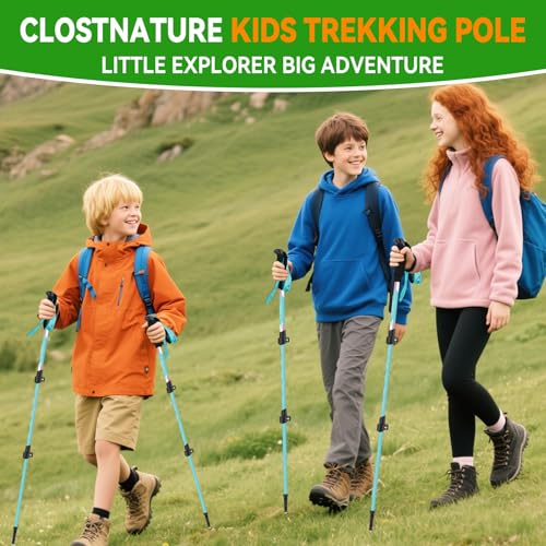 Clostnature Kids Trekking Poles for Hiking – Collapsible Lightweight Hiking Poles, 2 Pack Aluminum Walking Sticks for Chil...
