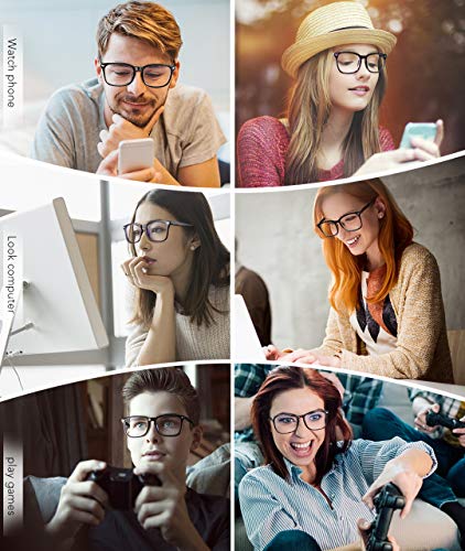 MEETSUN Blue Light Blocking Glasses, Anti Eye Strain Headache (Sleep Better),Computer Reading Glasses UV400 Transparent Le...
