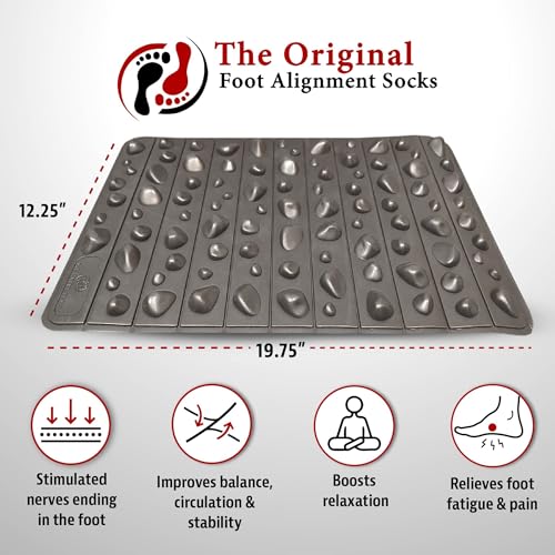 My Happy Feet Pebble Rock Mat - Therapeutic Rock Mat – Wellness Foot Mat for Natural Balance & Energized Living – Black, P...
