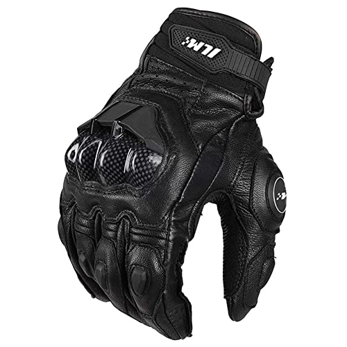 ILM Air Flow Leather Motorcycle Gloves Touchscreen for Men and Women (3XL, Black)